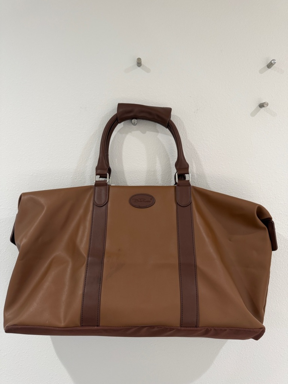 Bella Russo Brown Two-Tone Travel Duffle Bag